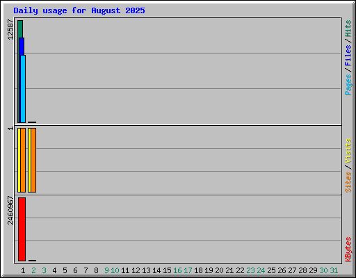 Daily usage for August 2025