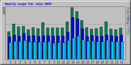 Hourly usage for July 2026